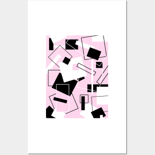 Black White & Pastel Pink 60's Style Posters and Art